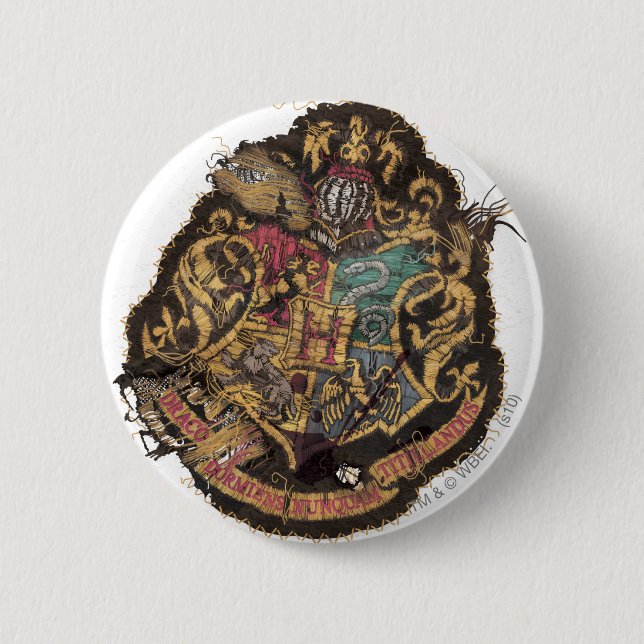 Harry Potter | Vintage Hogwarts Crest Pinback Button (Front)