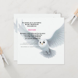 Harry Potter | White Owl Baby Shower Invitation