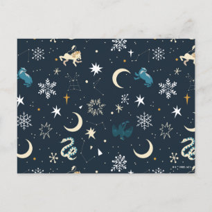 Harry Potter Winter Constellation Pattern Holiday Postcard