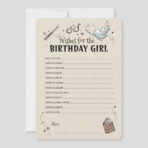 Harry Potter - Wishes for the Birthday Girl Invitation
