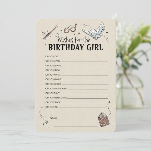 Harry Potter _ Wishes for the Birthday Girl Invitation