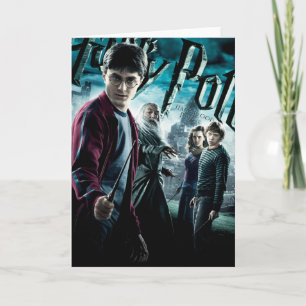 Harry Potter with Dumbledore, Ron, and Hermione Card