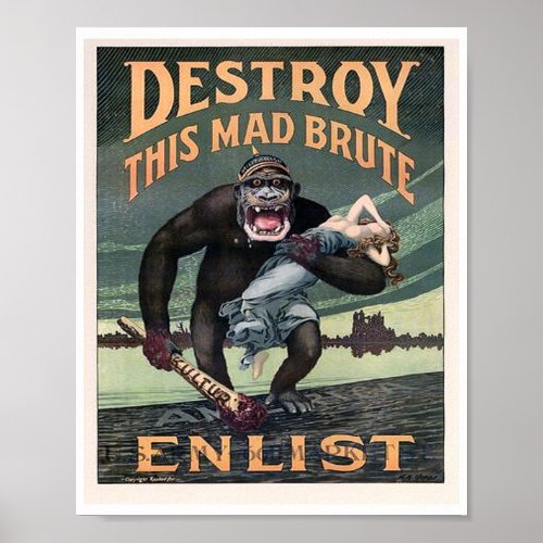 Harry Rhopps Destroy Vintage Art Poster