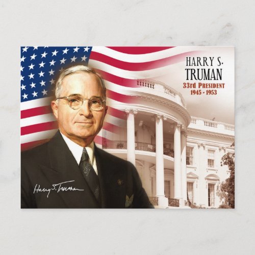Harry S Truman _  33rd President of the US Postcard