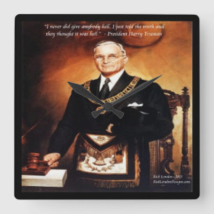Harry Truman And "Give 'Em Hell" Quote Wall Clock