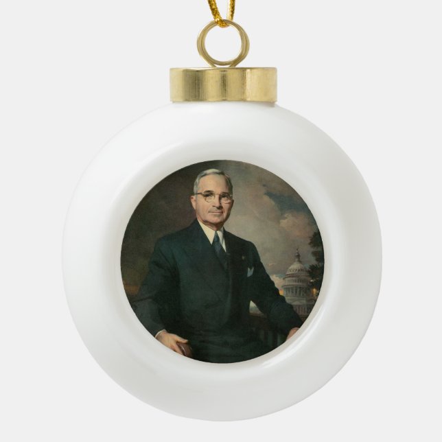 Harry Truman Ceramic Ball Christmas Ornament (Front)