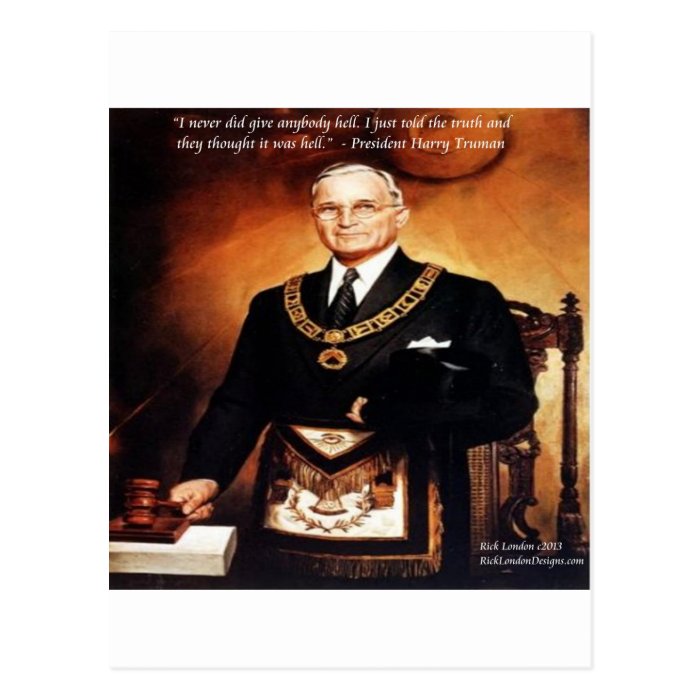 Harry Truman "Didn't Give 'Em Hell" Quote Post Cards