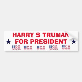 Harry Truman For President Sticker by Azorean at Zazzle