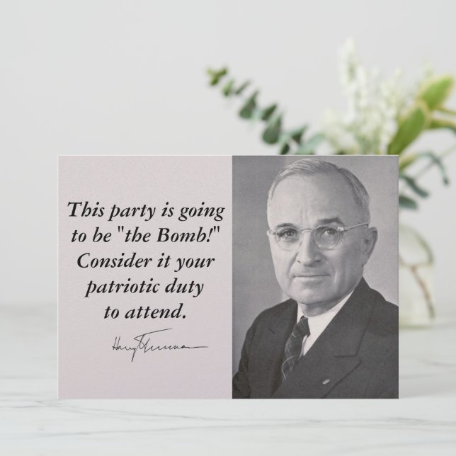 Harry Truman Invitation (Standing Front)