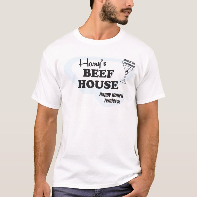 Harry's Beef House men's tee (Front)
