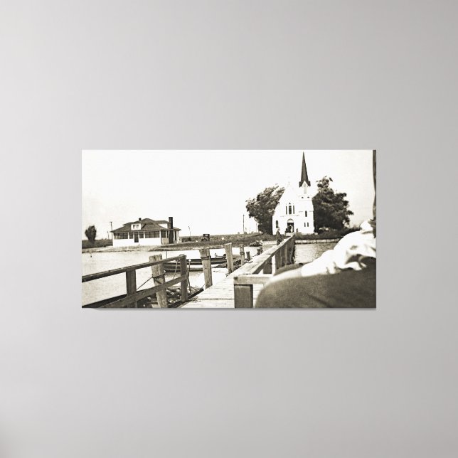 Harsens Island Michigan St Marks Church 1925 view Canvas Print (Front)