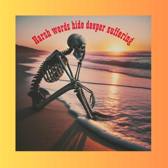 Harsh Words Hide Deeper Suffering | Wood Wall Art (Creator Uploaded)