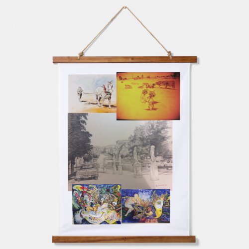 Hart collage hanging tapestry