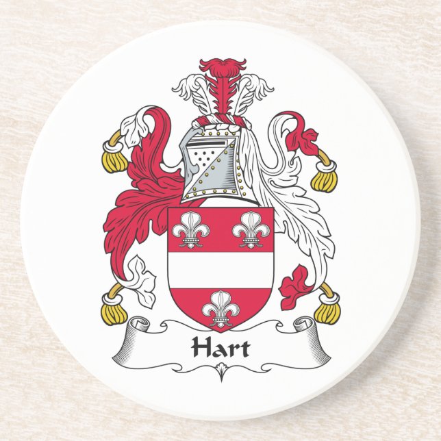 Hart Family Crest Drink Coaster (Front)