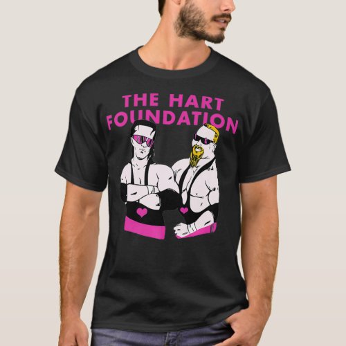 Hart Foundation Wrestling Premium T_Shirt