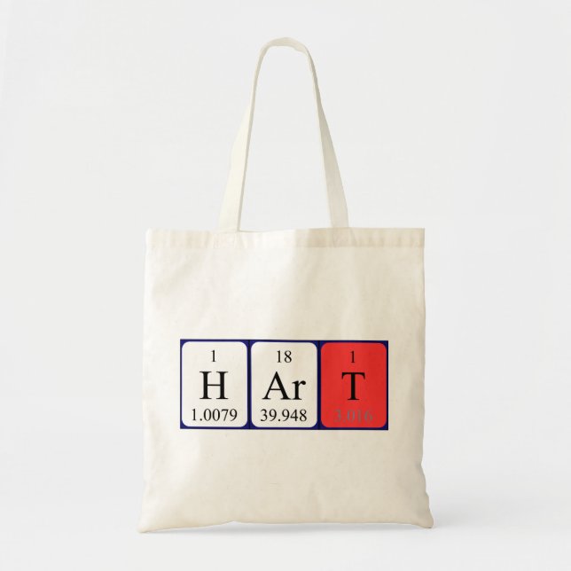 Hart periodic table name tote bag (Front)