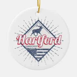 Hartford City Connecticut United States USA Ceramic Ornament