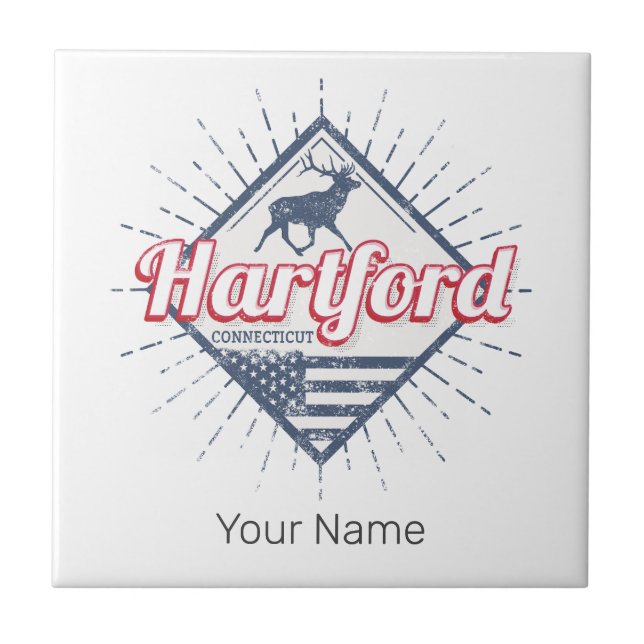 Hartford City Connecticut United States USA Ceramic Tile (Front)