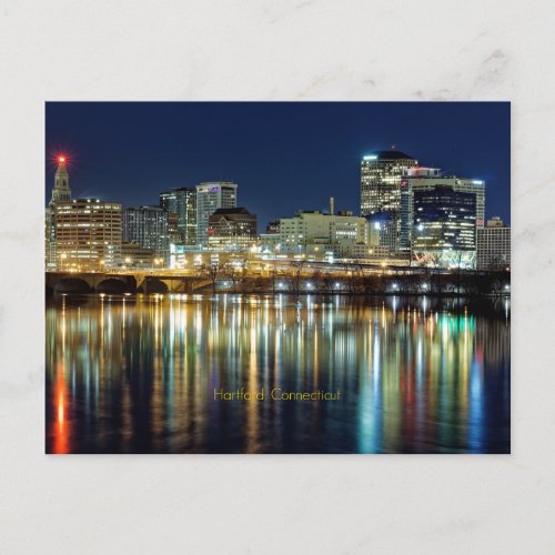 Hartford Connecticut cityscape Holiday Postcard