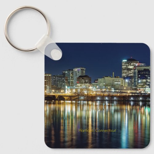 Hartford Connecticut cityscape Keychain