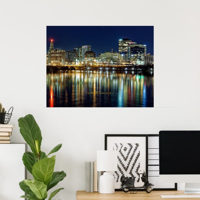 Hartford, Connecticut cityscape Poster (Home Office)