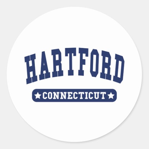 Hartford Connecticut College Style tee shirts Classic Round Sticker