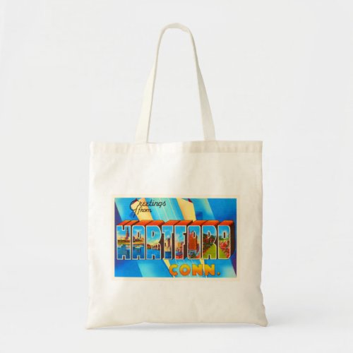 Hartford Connecticut CT Vintage Travel Souvenir Tote Bag