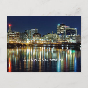 Hartford, Connecticut labeled cityscape photograph Postcard