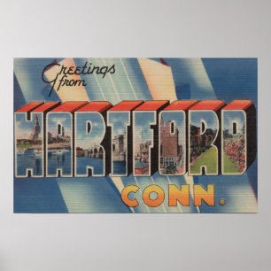 Hartford, Connecticut - Large Letter Scenes 4 Poster