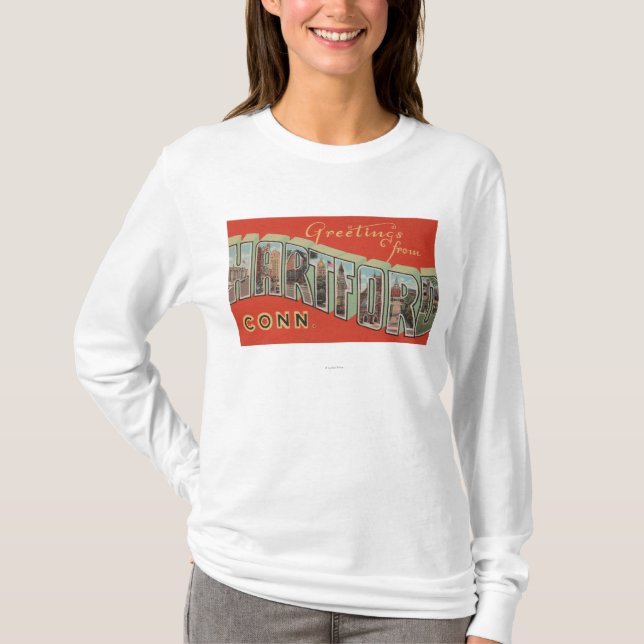 Hartford, Connecticut - Large Letter Scenes 4 T-Shirt (Front)