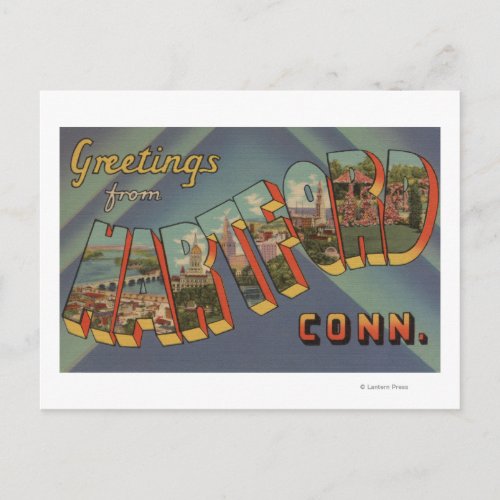 Hartford Connecticut _ Large Letter Scenes Postcard