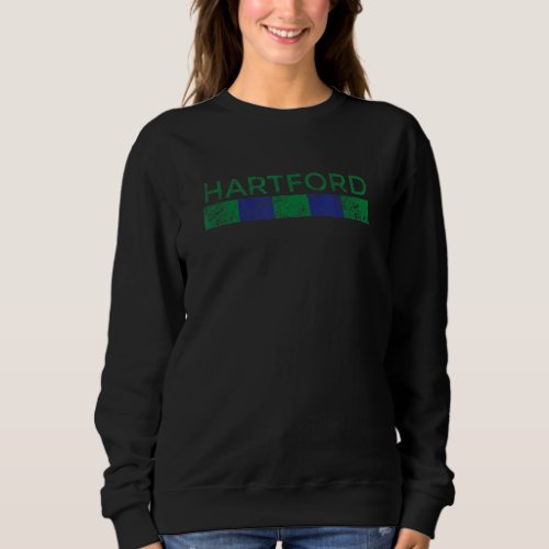 Hartford Connecticut Retro Vintage Weathered Throw Sweatshirt