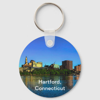 Hartford Connecticut Skyline Cartoon Keychain
