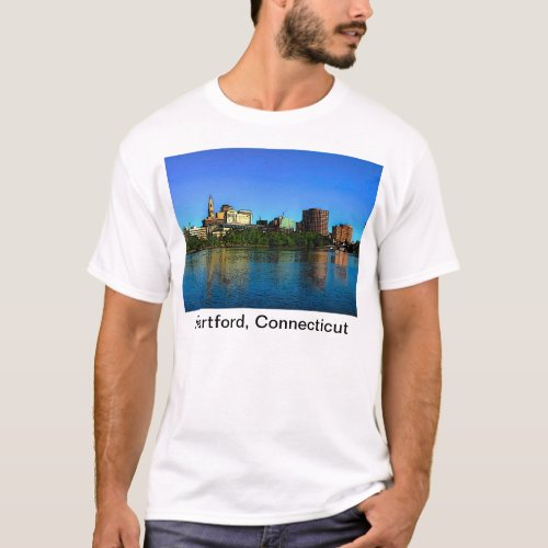 Hartford Connecticut Skyline Cartoon T_Shirt