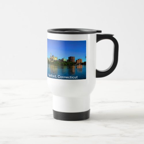 Hartford Connecticut Skyline Cartoon Travel Mug