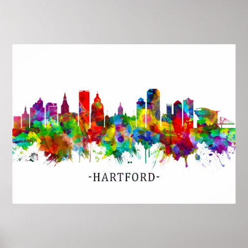 Hartford Connecticut Skyline Poster