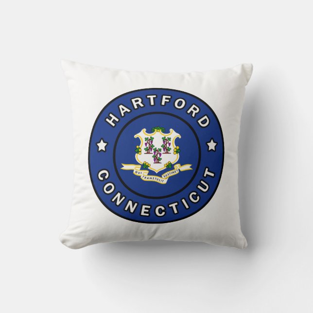 Hartford Connecticut Throw Pillow (Front)