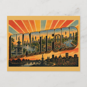 Hartford Connecticut Travel Vintage Art Postcard