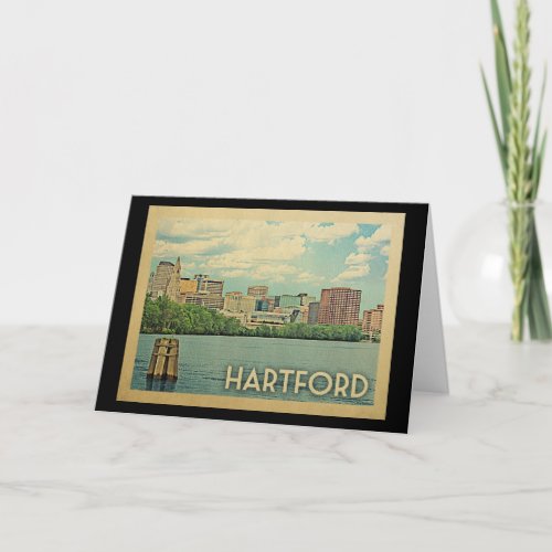 Hartford Connecticut Vintage Travel Card