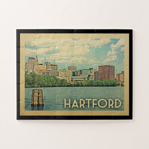 Hartford Connecticut Vintage Travel Jigsaw Puzzle