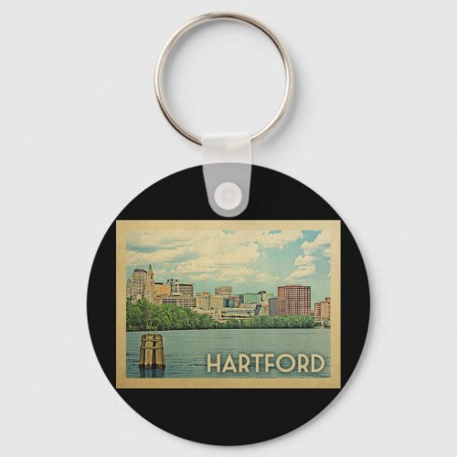 Hartford Connecticut Vintage Travel Keychain