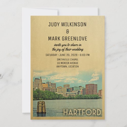 Hartford Connecticut Wedding Invitation