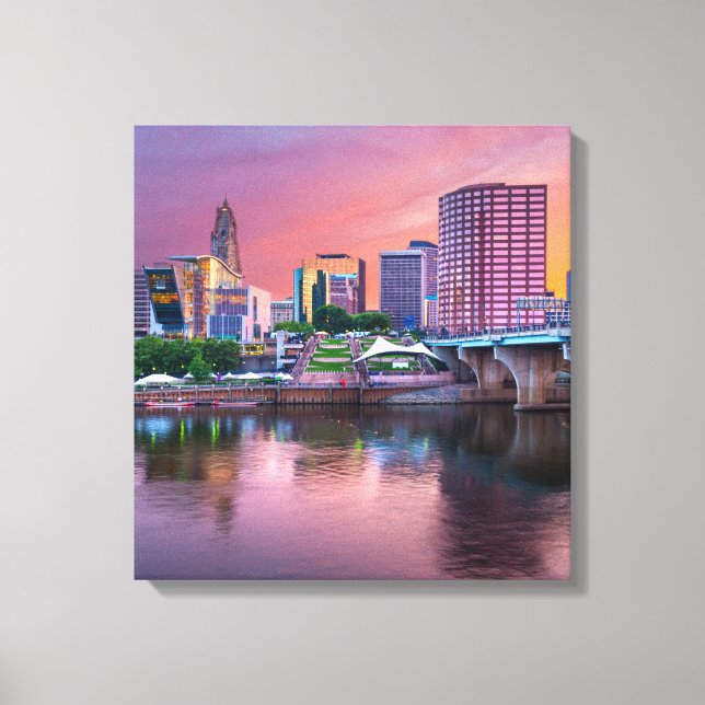 Hartford Connecticut Wrapped Canvas 16.80 X 17.50" Print (Front)