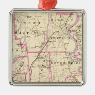 Hartford County Connecticut Metal Ornament