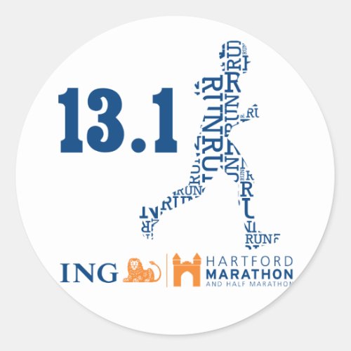 Hartford Half_Marathon 131 Classic Round Sticker