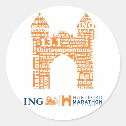 Hartford Half-Marathon: Arch Classic Round Sticker