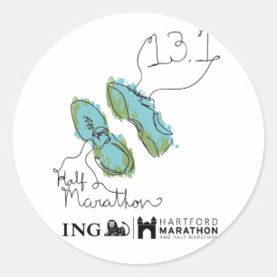 Hartford Half-Marathon: Shoes Classic Round Sticker