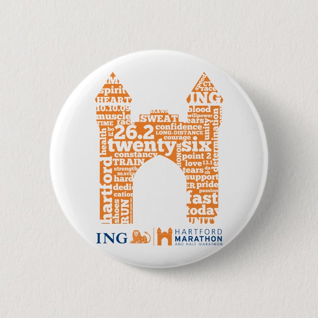 Hartford Marathon: Arch Pinback Button (Front)
