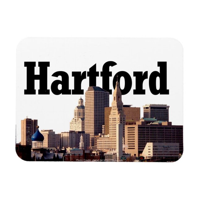 Hartford Skyline with Hartford in the Sky Magnet (Horizontal)