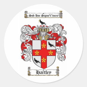 HARTLEY FAMILY CREST - HARTLEY COAT OF ARMS CLASSIC ROUND STICKER
